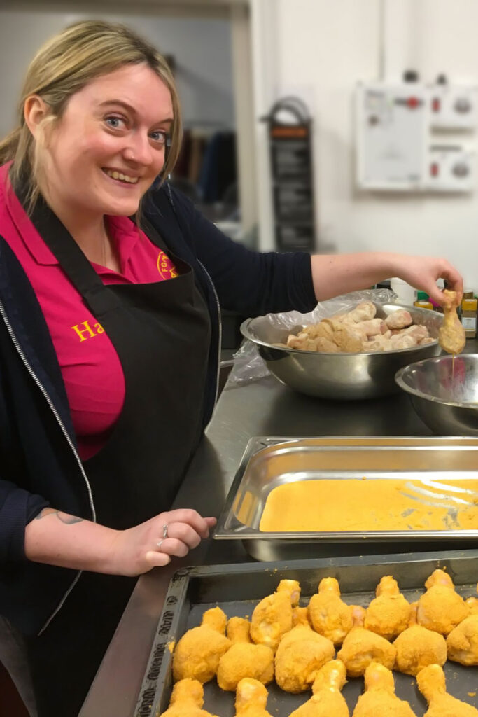 Hazel Keith prepping for Lunch Club